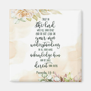 Aimant Confiance dans le Seigneur floral  