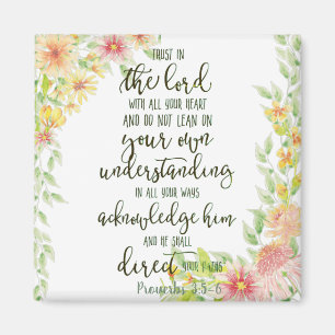 Aimant Confiance dans le Seigneur floral