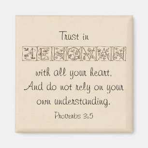 Aimant Confiance en écriture sainte Magnet~Gold de