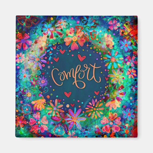 Aimant Confort Plutôt Amusant Floral Moderne Inspirivité (Devant)