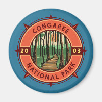 Congaree National Park Retro Compass Emblem