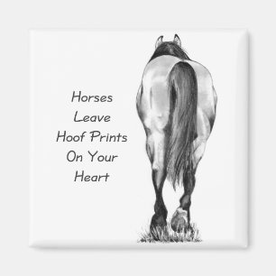 Aimant Congé Hoofprints de chevaux sur votre coeur : Art