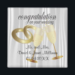 Aimant Congratulations on Your Wedding Day<br><div class="desc">Wedding Magnet. Congratulations on Your Wedding Day Keepsake from the Bride and Groom ready for you to personalize. ⭐This Product is 100% Customizable. Graphics and / or text can be deleted, moved, resized, changed around, rotated, etc... ⭐99% of my designs in my store are done in layers. This makes it...</div>