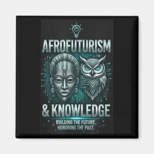 Aimant Connaissance afrofuturiste masque africain hibou c