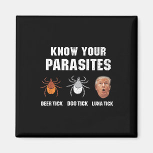 Aimant Connaissez vos parasites - Drôle anti-Trump