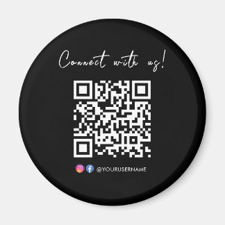 Aimant Connectez-vous avec nous Facebook Instagram QR Cod