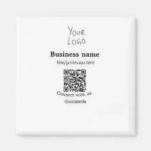 Aimant Connectez-vous avec nous logo entreprise QR nom de