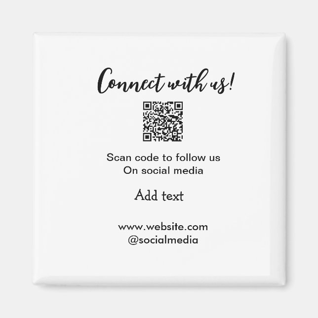 Aimant Connectez-vous avec nous scan QR code ajouter e-ma (Devant)