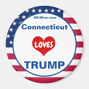 Aimant Connecticut ADORE TRUMP Réfrigérateur Patriotique