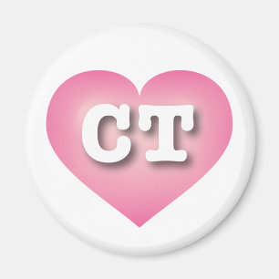 Aimant Connecticut Rose Fade Heart - I love CT