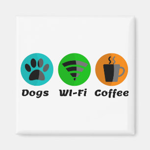 Aimant Connexion Wi-Fi Pour Chiens Et Café