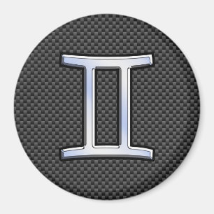 Aimant Connexion Zodiac Gemini au charbon de bois Impress