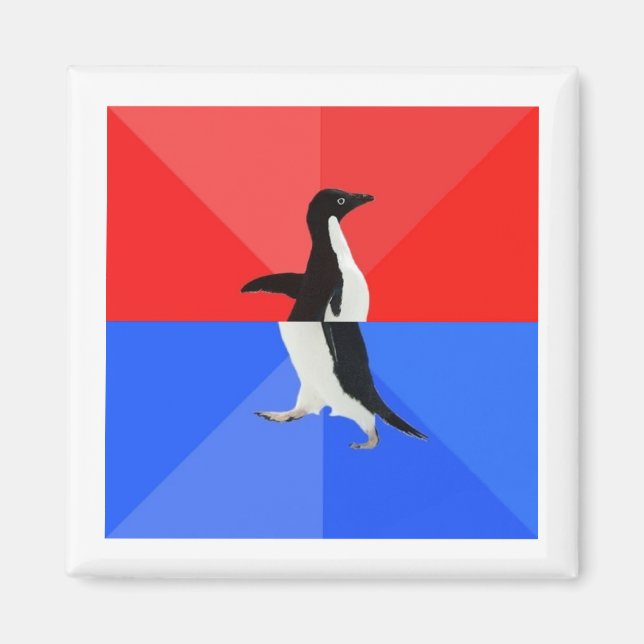 Aimant Conseil de pingouin confuse socialement mème anima (Devant)