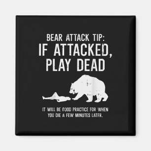 Aimant Conseil drôle d'attaque d'ours de camping pour hom