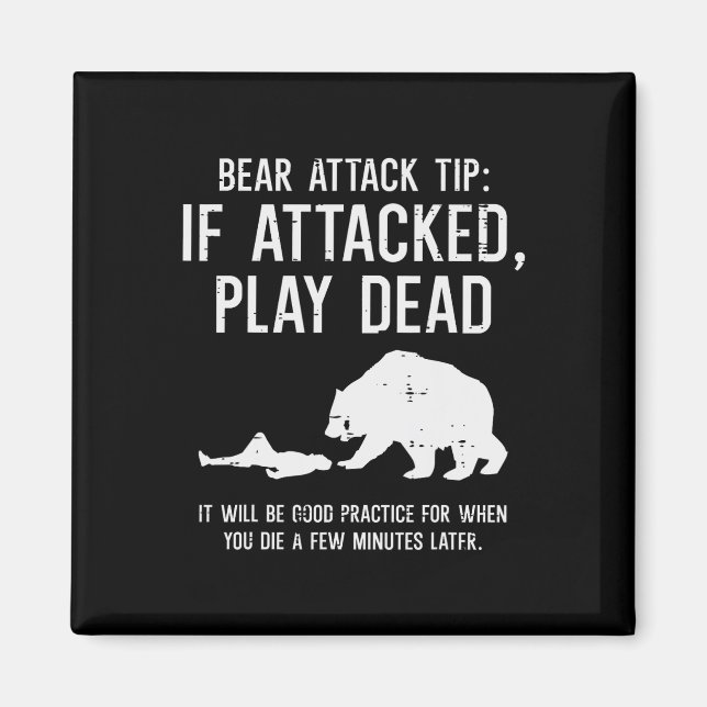 Aimant Conseil drôle d'attaque d'ours de camping Randonné (Devant)