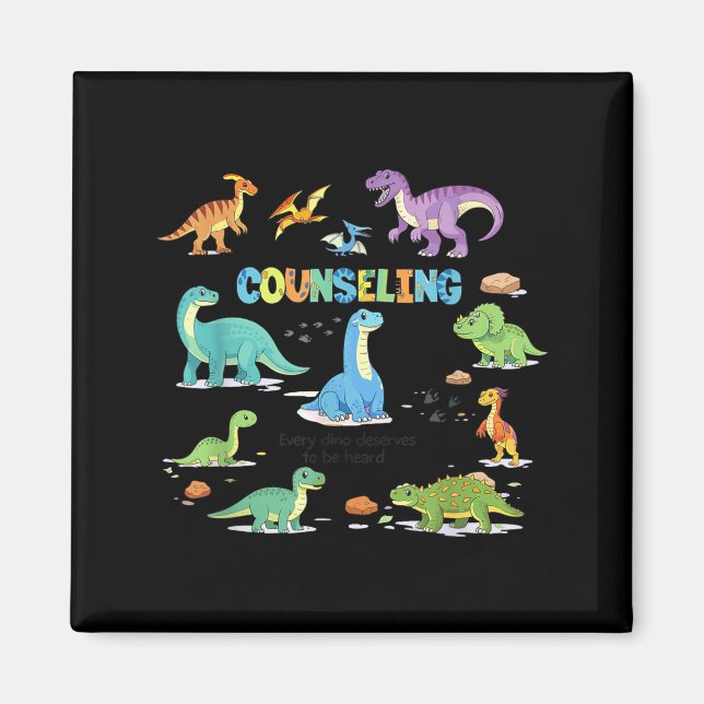 Aimant Conseiller d'orientation rétro dinosaure école con (Devant)