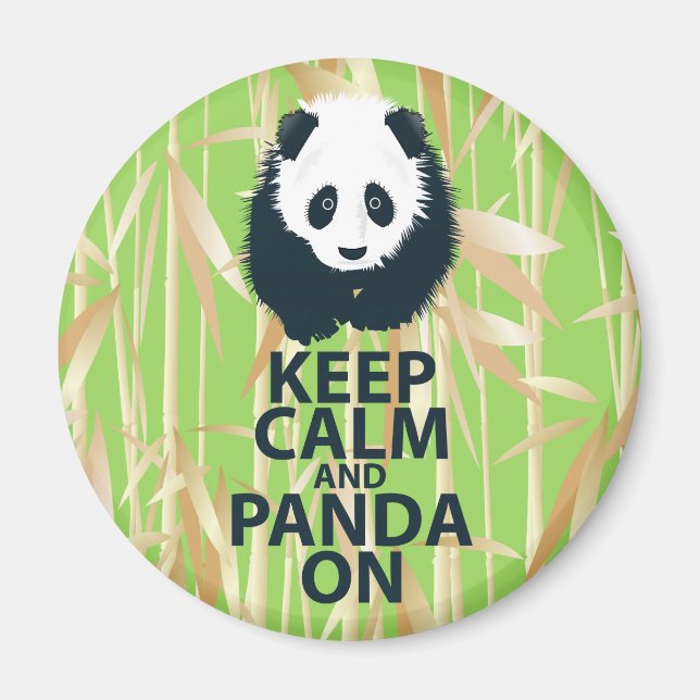 Aimant Conserver calme et panda sur la conception origina (Devant)