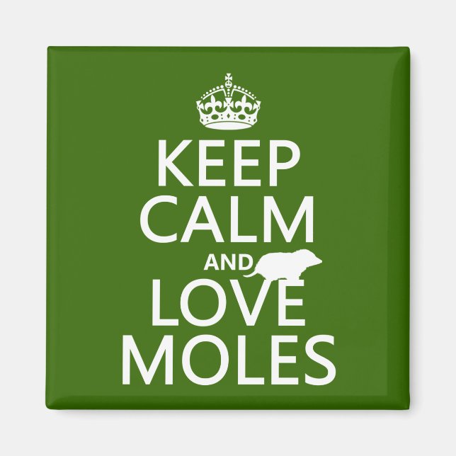 Aimant Conserver le calme et l'amour Moles (n'importe que (Devant)