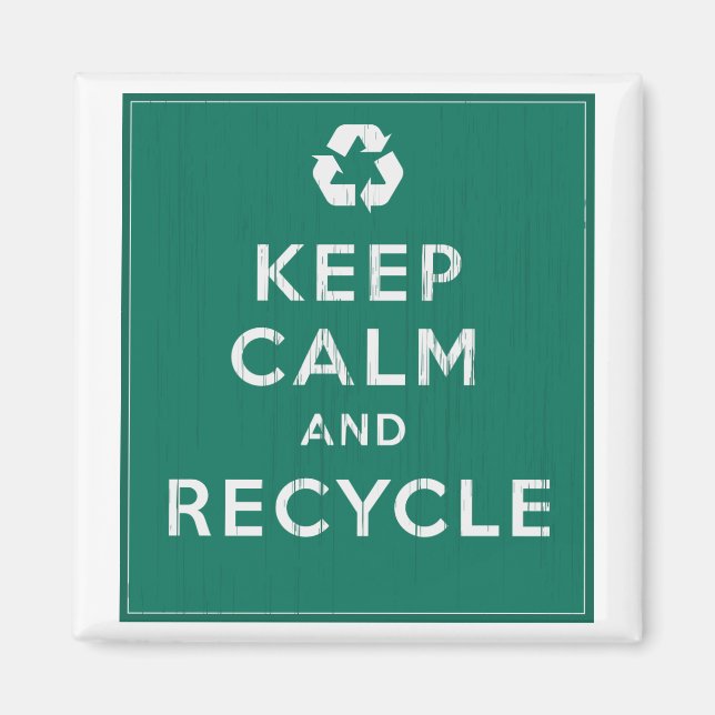 Aimant Conserver le calme et le recyclage (Devant)