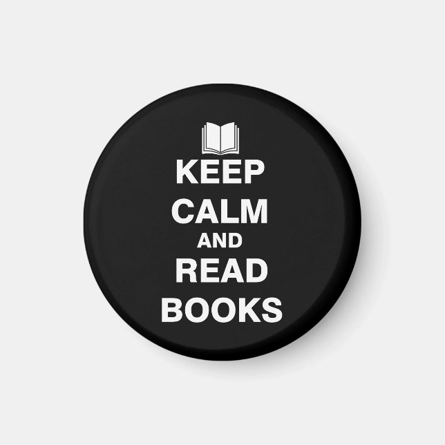 Aimant Conserver le calme et lire les livres (Devant)