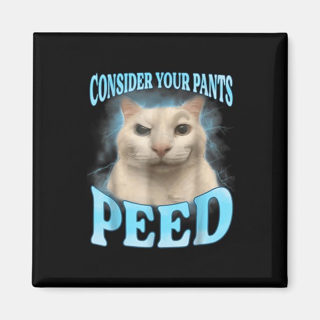 Aimant Considérez vos pantalons Peed Funny Freak Chat Mèm (Devant)