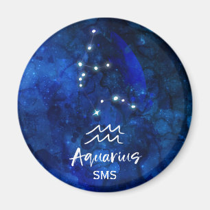 Aimant Constellation du zodiaque du Verseau Monogramme Ga