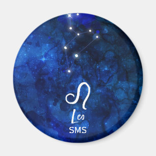 Aimant Constellation du zodiaque Lion Galaxie Bleu foncé