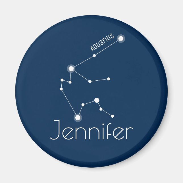 Aimant Constellation Zodiaque Aquarius personnalisée (Devant)