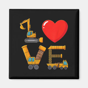 Aimant Construction de la Saint-Valentin Amour Écrit Avec
