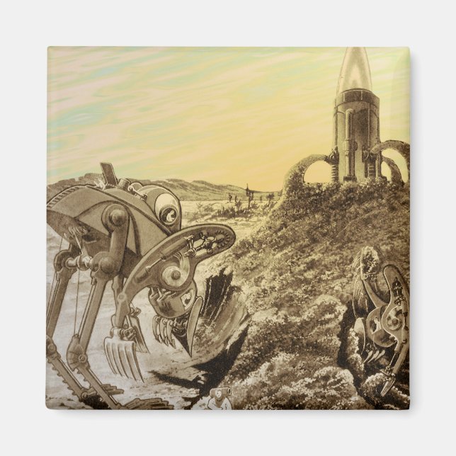 Aimant Construction de planètes d'aliens de science-ficti (Devant)