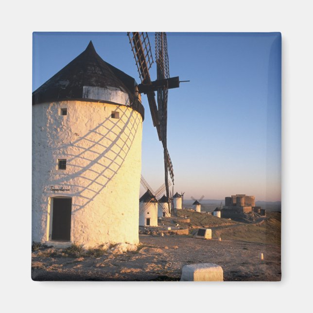 Aimant Consuegra, La Mancha, Espagne, moulins à vent (Devant)