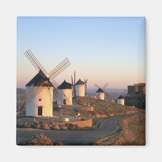 Aimant Consuegra, La Mancha, Espagne, moulins à vent (Devant)