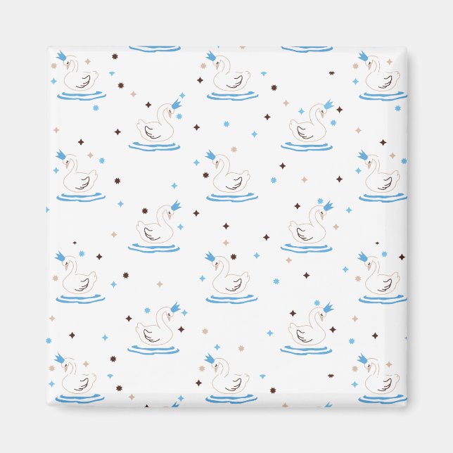 Aimant Conte de fée du lac Swan enchanté Swan couronné (Devant)