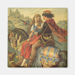 Aimant Conte de fées victorien vintage, frère et sœur