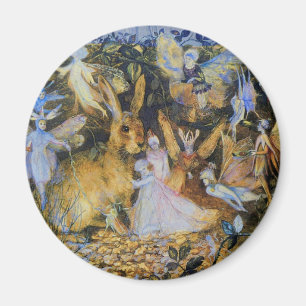 Aimant Conte de fées vintage art. de lapin et de fées