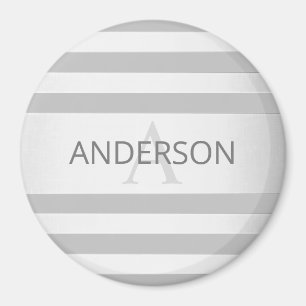 Aimant Contemporary Faux Silver Ombre Stripes & Grey