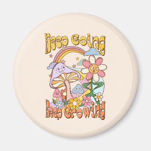 Aimant Continuer, continuer à croître - Champignons et fl