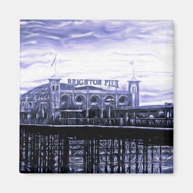 Aimant Contrast Brighton Pier Digital Painting (Devant)
