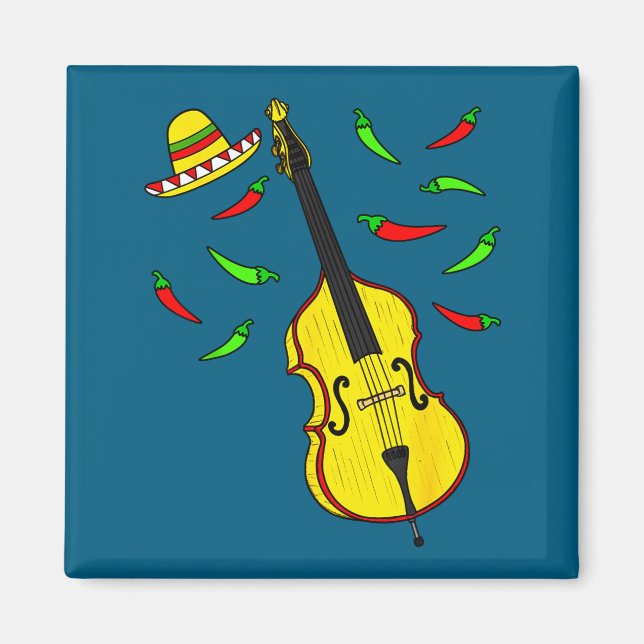Aimant Contrebassiste mexicain de la fête du cinq mai (Devant)