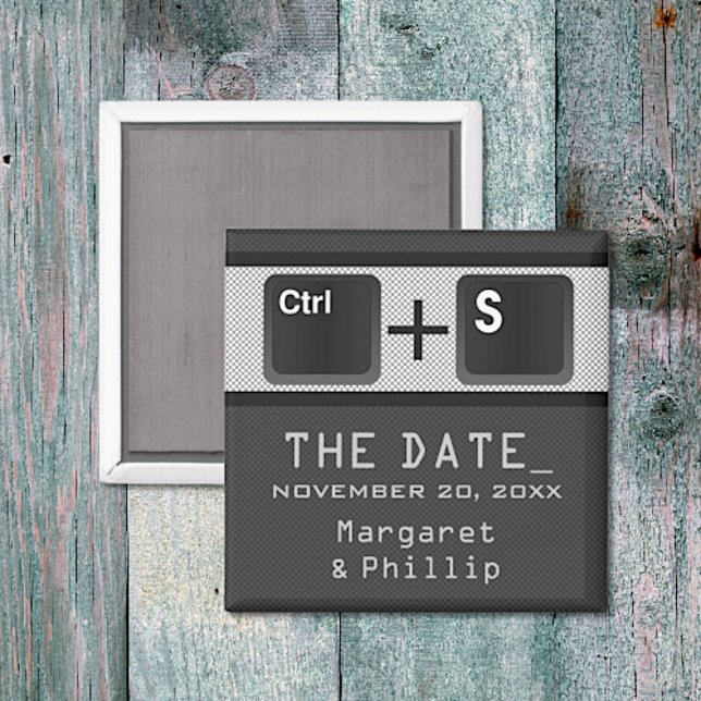 Aimant Contrôle de clé de l'ordinateur Enregistrer l'aima (Gray Computer Key Control Save the Date Magnet)