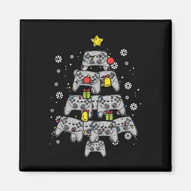 Aimant Contrôleur de jeu Arbre de Noël Noël Joyeux Hommes (Devant)