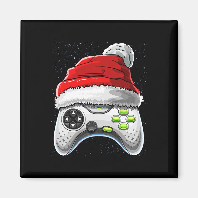 Aimant Contrôleur de jeu Noël Santa Hat Gamer Gift Boy (Devant)