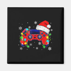 Aimant Contrôleur de jeu vidéo de Noël Santa Hat Gamer Bo