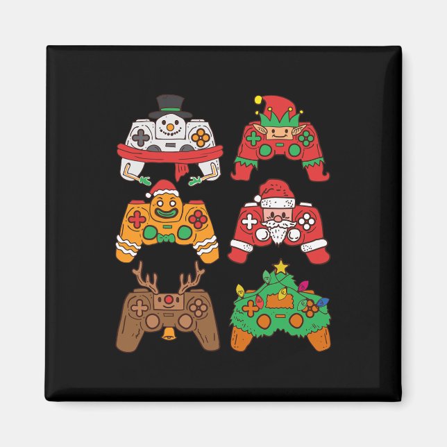 Aimant Contrôleurs de jeu de cerfs de Noël Père Noël Garç (Devant)