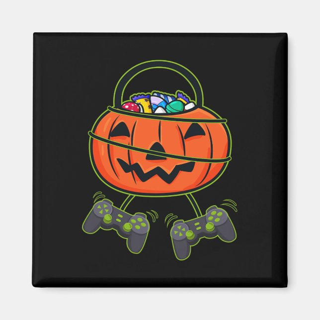 Aimant Contrôleurs de panier à bonbons Jack-o'-lantern Ha (Devant)