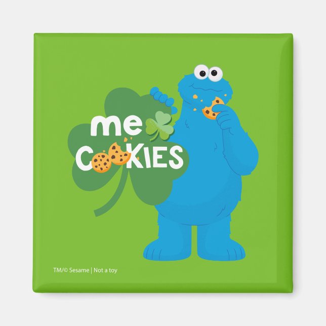 Aimant Cookie Monster | Amour shamrock (Devant)