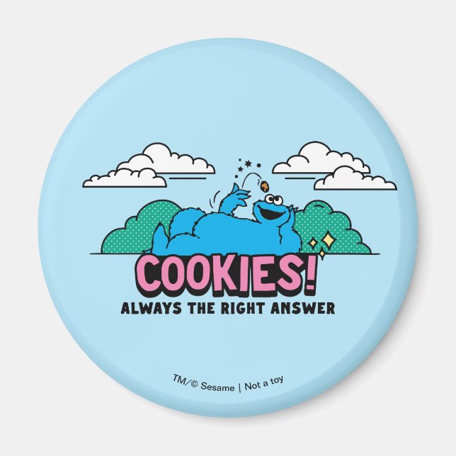 Aimant Cookie Monster | Les cookies sont toujours la bonn (Devant)