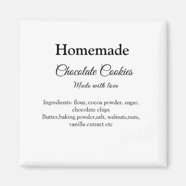 Aimant cookies au chocolat maison faits avec amour ajoute (Devant)