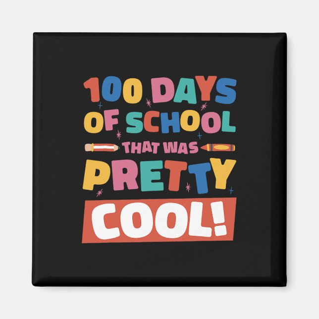 Aimant Cool 100 Jours D'École 100E Jour Étudiants Garçons (Devant)