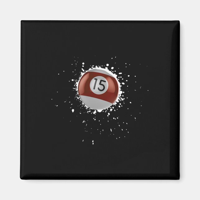 Aimant Cool 15 balles Quinze Billard Billard Peinture Spl (Devant)